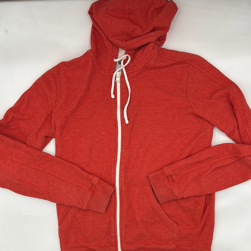 Vince Waffle Knit Full Zipper Hoodie